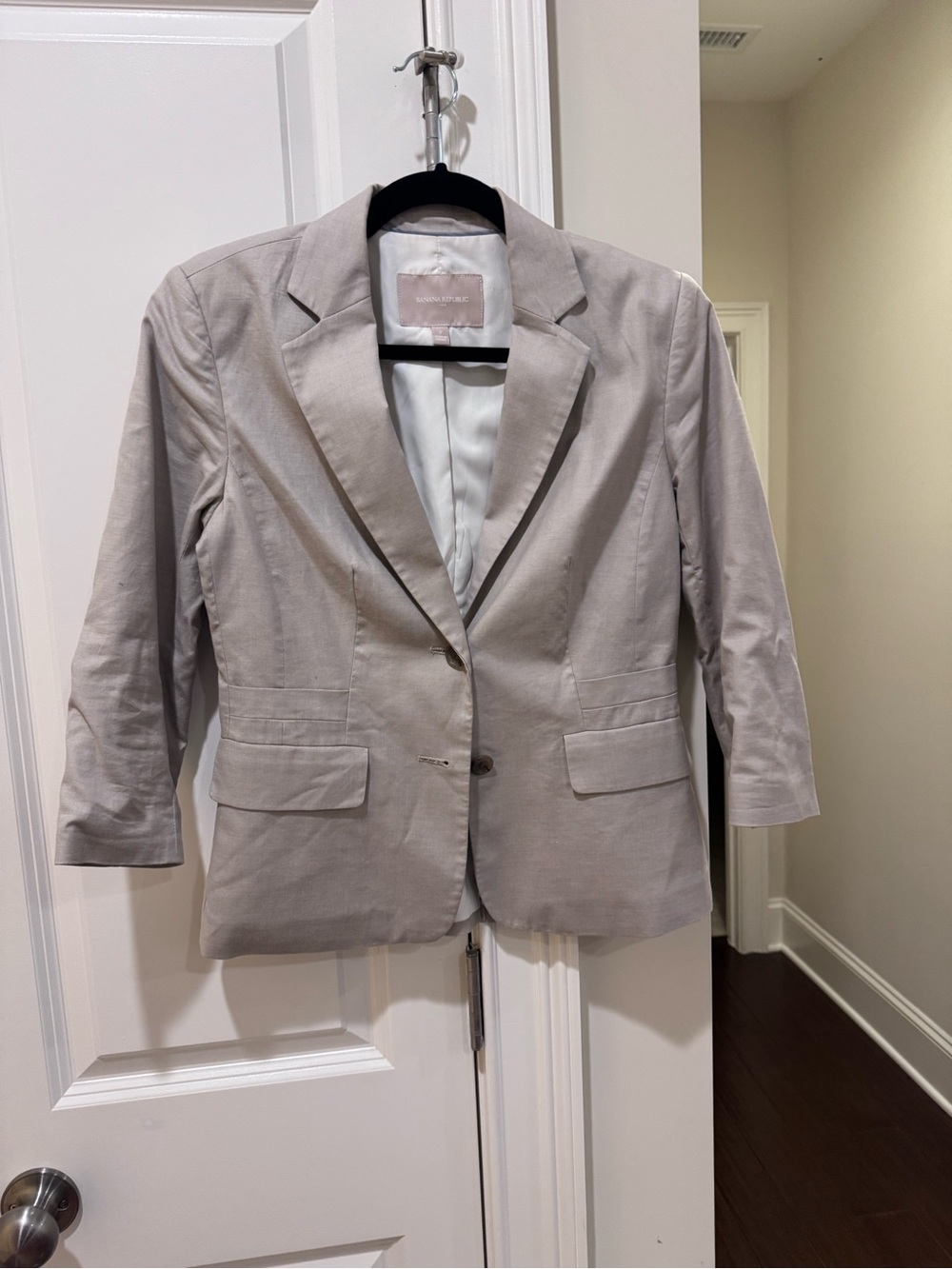 Banana Republic Light Gray Tailored Blazer
